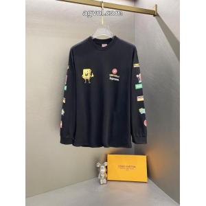 Supreme綿の赤ちゃんのおかしなプリント柄丸首長袖Tシャツ男女同型