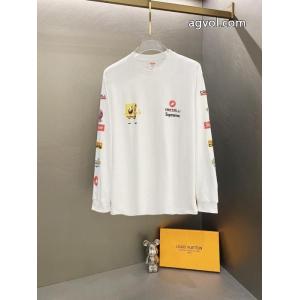 Supreme綿の赤ちゃんのおかしなプリント柄丸首長袖Tシャツ男女同型