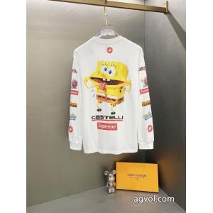Supreme綿の赤ちゃんのおかしなプリント柄丸首長袖Tシャツ男女同型