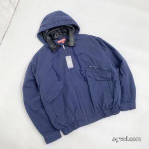 Supreme胸ロゴポケットデザインファスナー取り外し可能フード開閉水洗ジャケット
