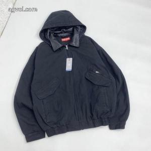Supreme胸ロゴポケットデザインファスナー取り外し可能フード開閉水洗ジャケット