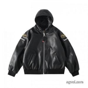 Supreme連名ロゴ刺繍布ファスナー連帽ジャケットTravis Scott同モデル
