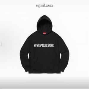 Supremeプリント連帽長袖加絨アメリカントレンドパーカー