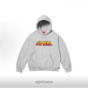 Supremeグラデーションロゴ純色加絨連帽長袖アメリカントレンドパーカー