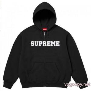 Supreme万針刺繍裏面英数字ロゴカンガルーポケットキャップ付ヘッドガード男女同型