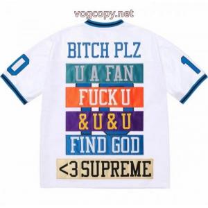 Supreme SS 26 WEEK 1 Find GodフットボールJersey刺繍アップリケメッシュシルクのユニホーム男女同じユニフォーム