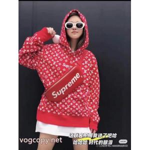 Louis Vuitton x Supreme連名クラシック老花連帽衛衣