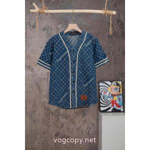 LOUIS VUITTON x Supreme連名モデルFW 26半袖デニム野球シャツ男女同型