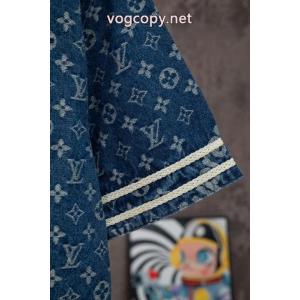 LOUIS VUITTON x Supreme連名モデルFW 26半袖デニム野球シャツ男女同型