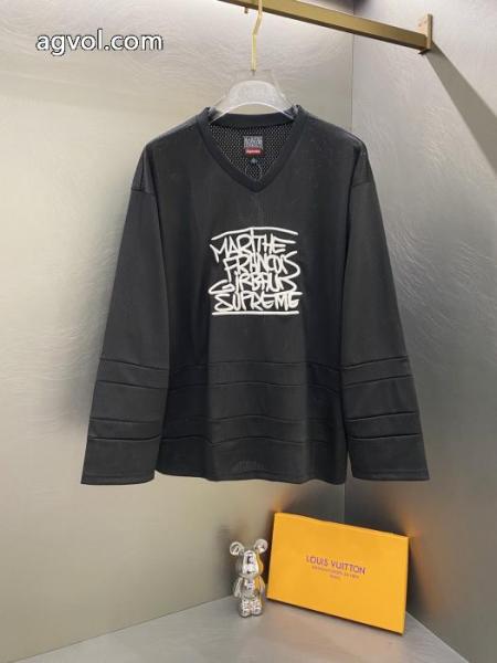Supreme連名モデル胸にロゴを刺繍したゆったり目のアメリカンアイスホッケーシャツのユニホームは男女同型 5 