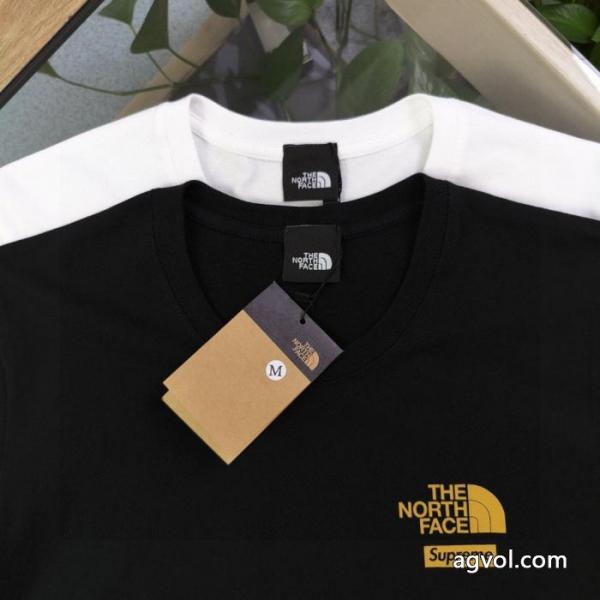 Supreme新型連名北面TNFクラシックゴールドアルファベット丸首半袖Tシャツ 5 