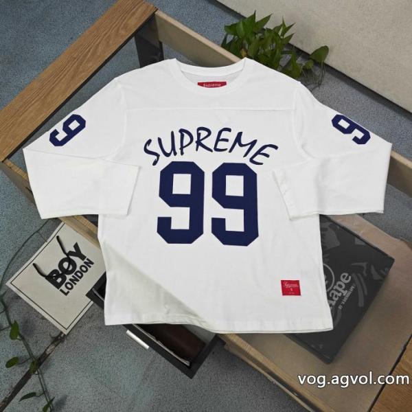 2025新作Supremeクラシック99アルファベットロゴプリントカジュアルカップル長袖Tシャツ 0