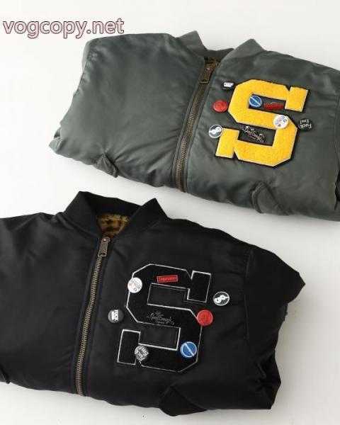 Supremeアップリケロゴ柄ジッパー開閉長袖ジャケット男女同型 3