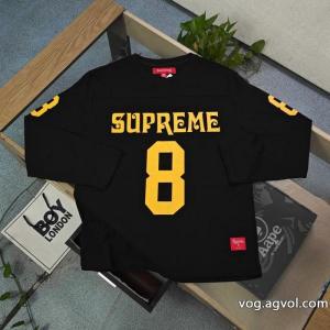 2026新作Supremeクラシック8号アルファベット柄ロゴプリントカジュアルカップル長袖Tシャツ