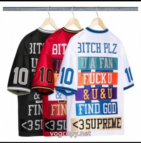 Supreme SS 26 WEEK 1 Find GodフットボールJersey刺繍アップリケメッシュシルクのユニホーム男女同じユニフォーム 4