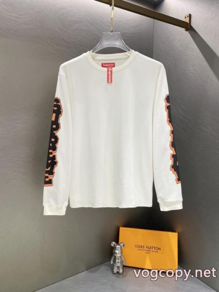 Supreme SS 26 Cracked Sleeve L/S Top両腕カラープリントアルファベットゆったり長袖Tシャツ男女同型 1