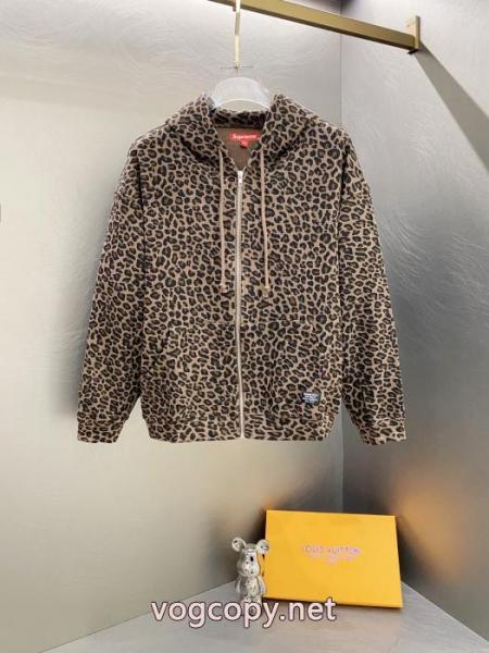 Supreme SS 25 WEEK 16 Hooded Zip Up Thermalヒョウ柄ワッフルジャケットポケットロゴ柄アメリカントレンディパーカー男女同型 2