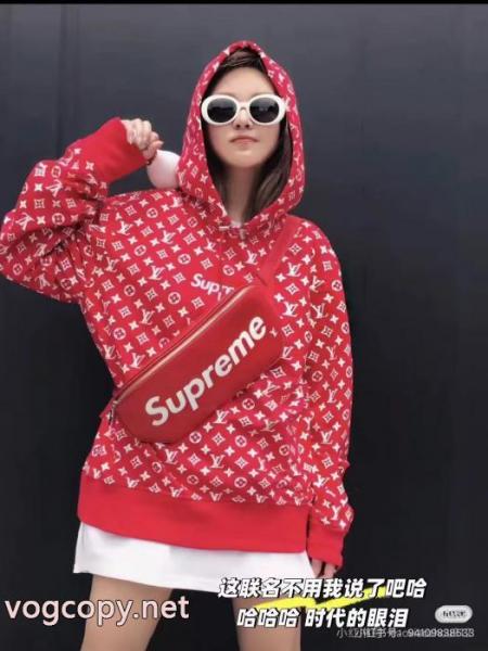 Louis Vuitton x Supreme連名クラシック老花連帽衛衣 3