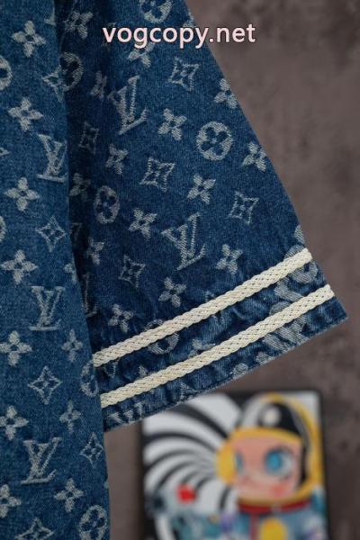 LOUIS VUITTON x Supreme連名モデルFW 26半袖デニム野球シャツ男女同型 1