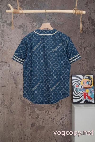 LOUIS VUITTON x Supreme連名モデルFW 26半袖デニム野球シャツ男女同型 4