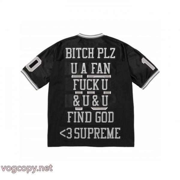 Supreme SS 26アメリカンレトロ10号メッシュラグビー半袖Find GodフットボールJersey刺繍アップリケメッシュニットサッカーウェア男女同型 2