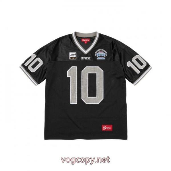 Supreme SS 26アメリカンレトロ10号メッシュラグビー半袖Find GodフットボールJersey刺繍アップリケメッシュニットサッカーウェア男女同型 1