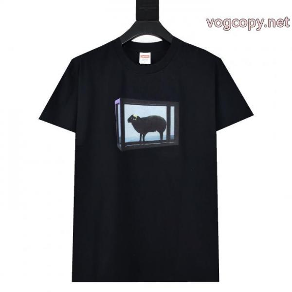 Supreme 25 ss Damien Hirstアーティスト連名金角ヤギプリント半袖Tシャツ 2