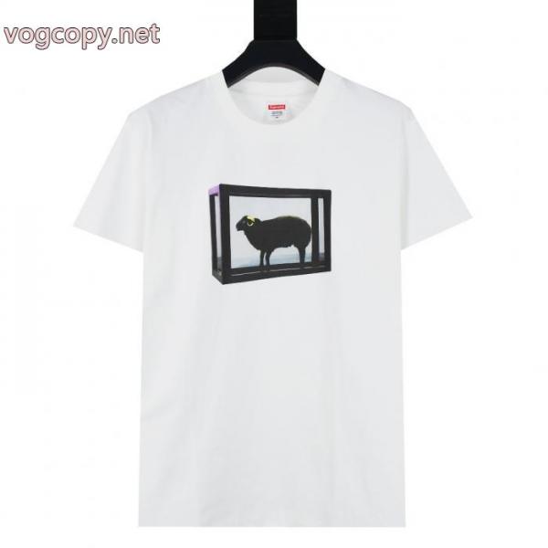 Supreme 25 ss Damien Hirstアーティスト連名金角ヤギプリント半袖Tシャツ 3