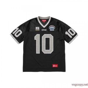Supreme SS 26アメリカンレトロ10号メッシュラグビー半袖Find GodフットボールJersey刺繍アップリケメッシュニットサッカーウェア男女同型