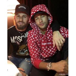 Louis Vuitton x Supreme連名クラシック老花連帽衛衣