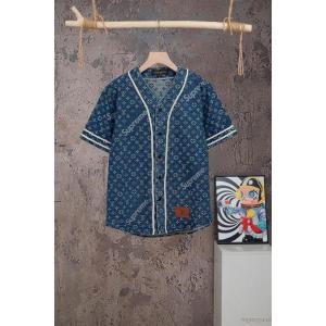 LOUIS VUITTON x Supreme連名モデルFW 26半袖デニム野球シャツ男女同型